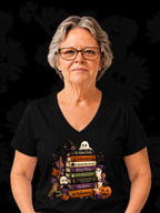 Spooky Classics Halloween Book Stack Tee