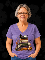 Spooky Classics Halloween Book Stack Tee